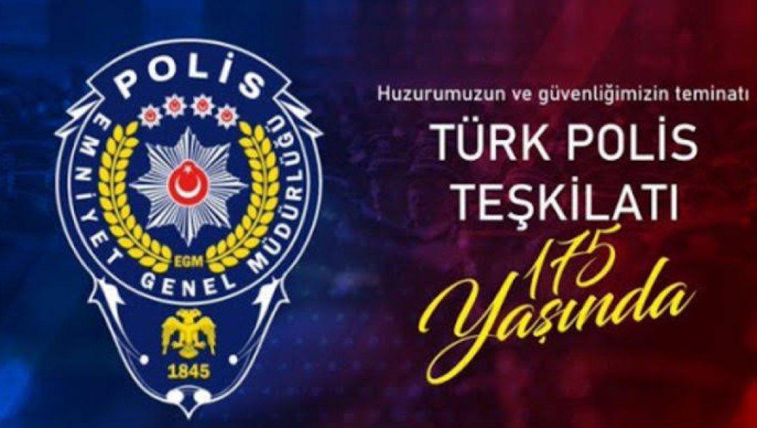 Müdürümüz Sn. Nesrin Kakırman'ın Türk Polis Teşkilatının Kuruluş Yıl Dönümü Mesajı